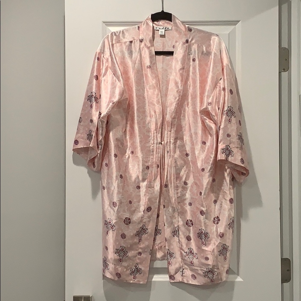 Oscar de la Renta silk robe. Pink size XS/S